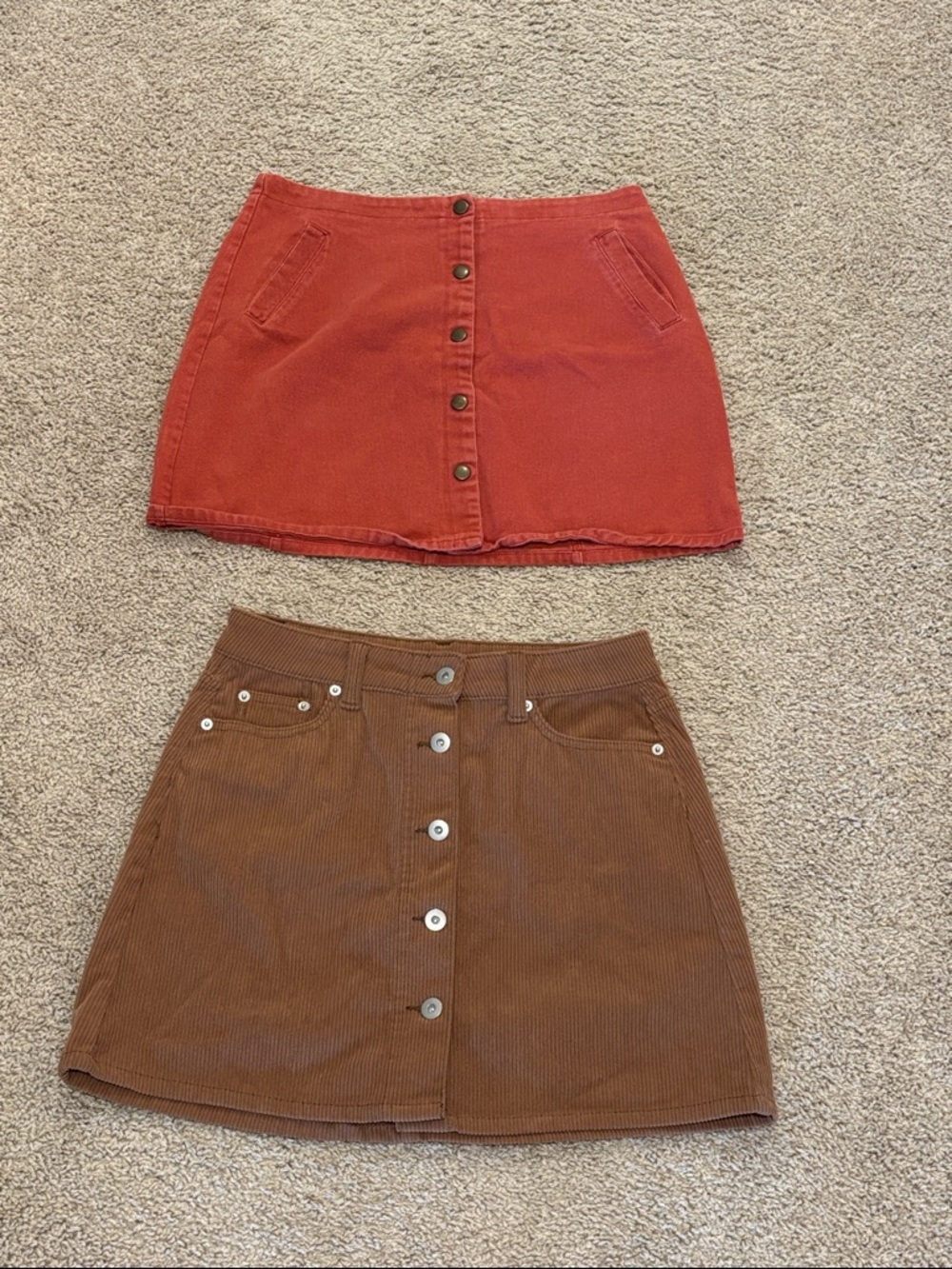 Front Button Skirt Duo